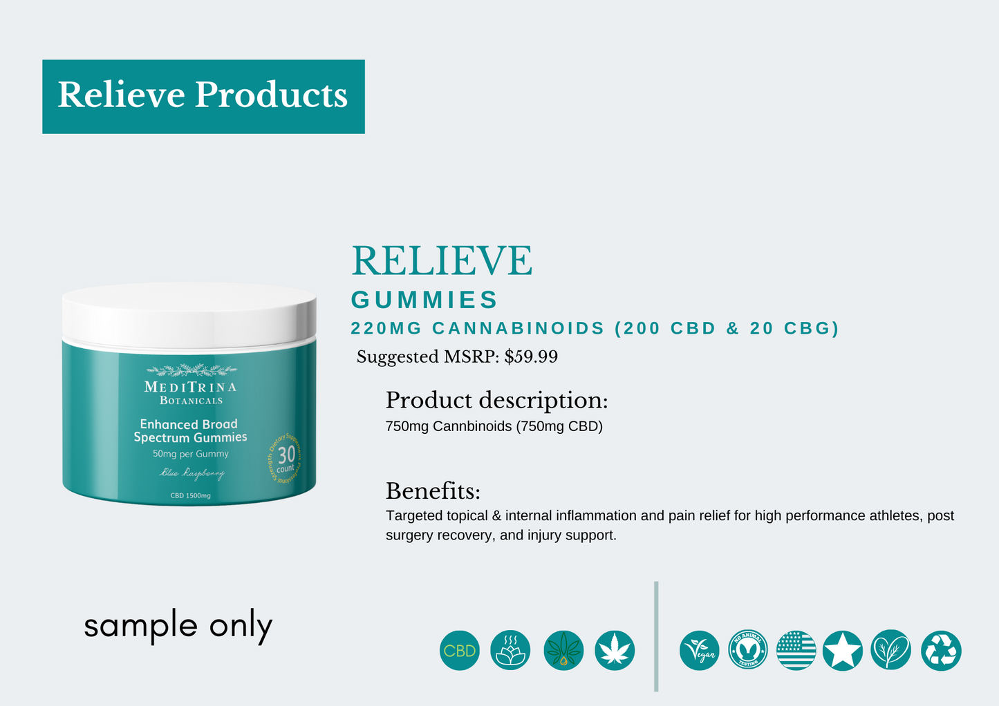 Meditrina Relieve Gummies 1500mg Cannabinoids